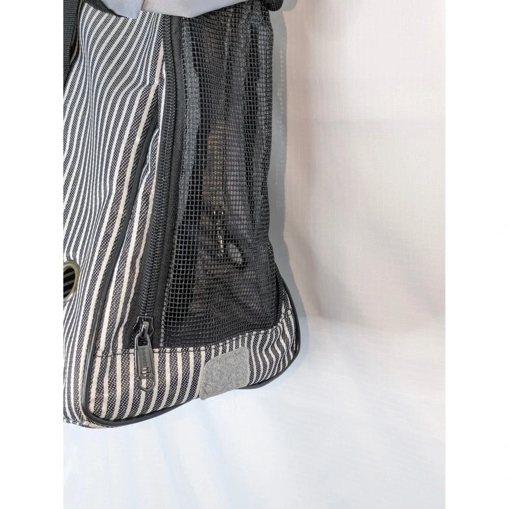 DO DO PET Soft Sided Pet Carrier Dog Cat Travel Bag Black Stripe Medium